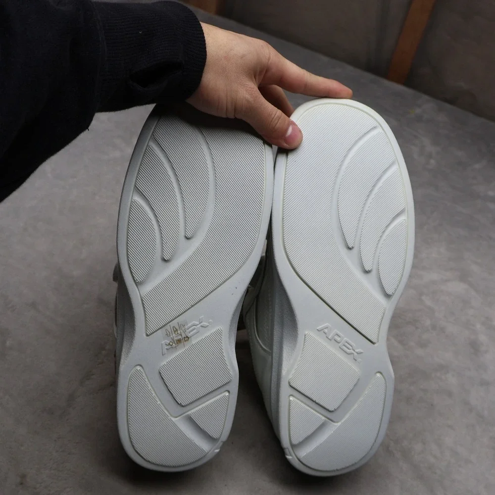 Apex Mens 10 Wide Walking Shoes‎ White Double Strap Ambulator Casual Comfort NEW